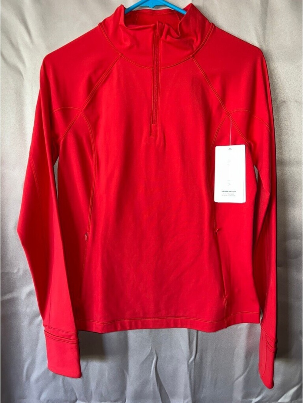 NWT Athleta Whistler Half Zip S red
